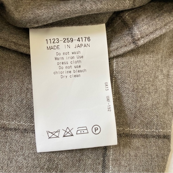 UNITED ARROWS men’s brown windowpane check flannel suit, JP 44 (US 34S) - Picture 13 of 16